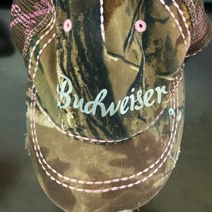 Pink Camo Budweiser Baseball Cap